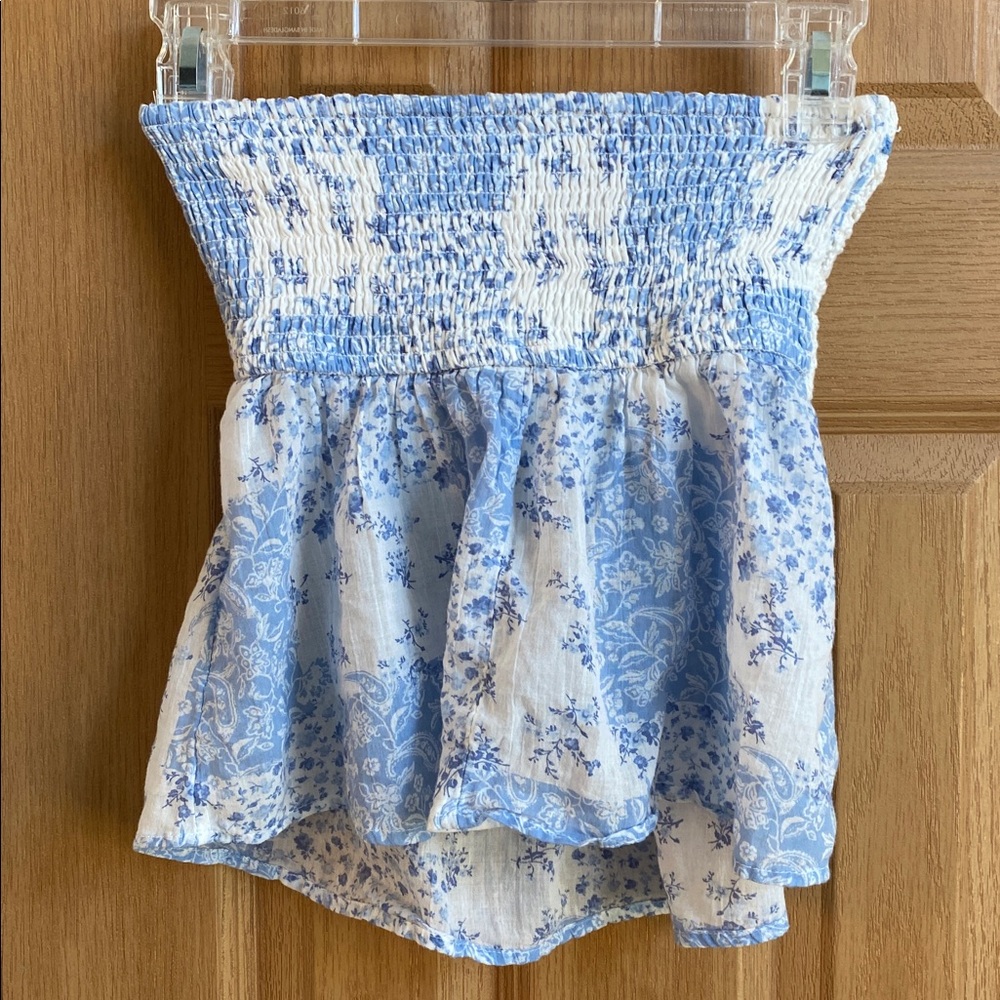 Hollister White and Blue Crotchet Top - Picture 3 of 3